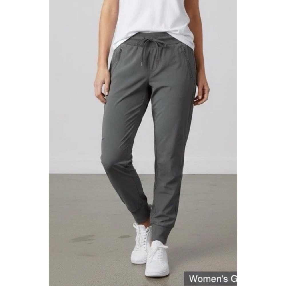 Athleta Trekkie North Jogger Pants Nylon Women's 16 Green Stretch Casual Tapered - Picture 1 of 6